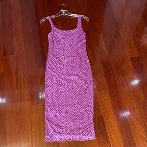 FENDI- SKIMS PURPLE MIDI DRESS